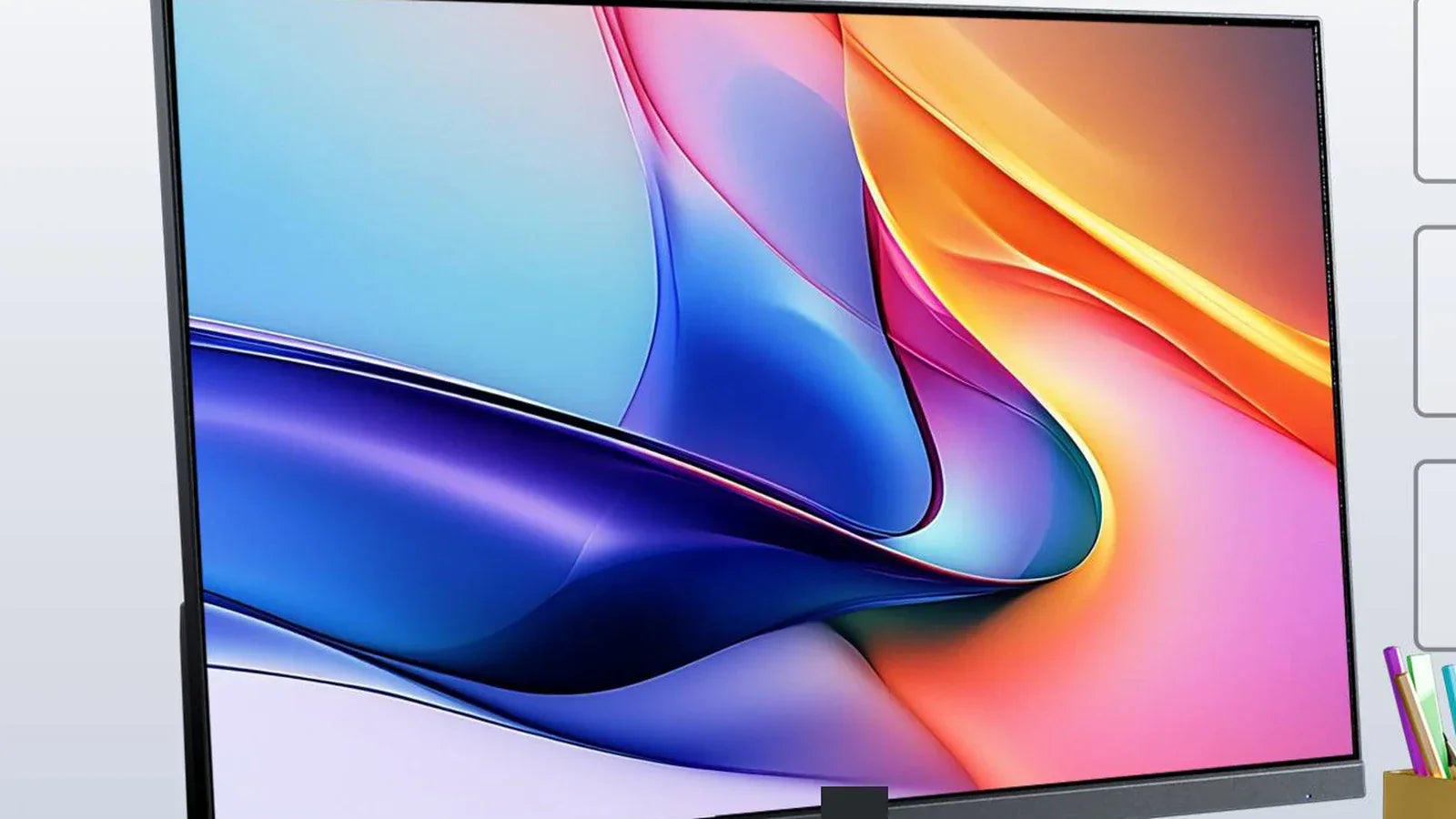 External monitor on a desk for a MacBook Pro display setup
