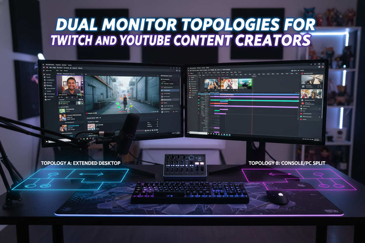 Dual Monitor Topologies for Twitch and YouTube Content Creators
