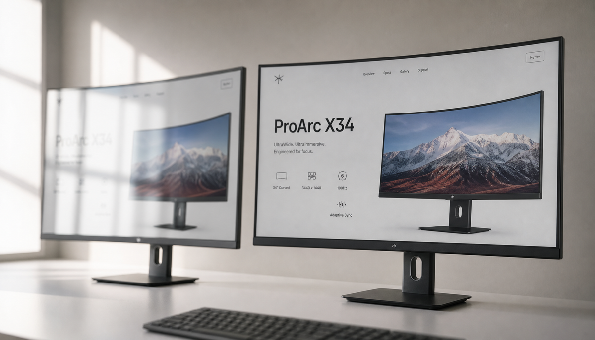Side-by-side matte and glossy monitor on a desk showing the difference in surface reflections and screen clarity