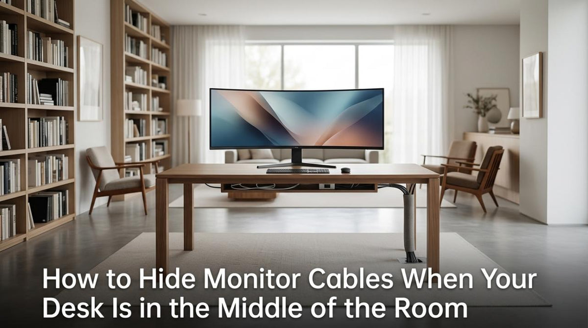 How to Hide Monitor Cables When Your Desk Is in the Middle of the Room