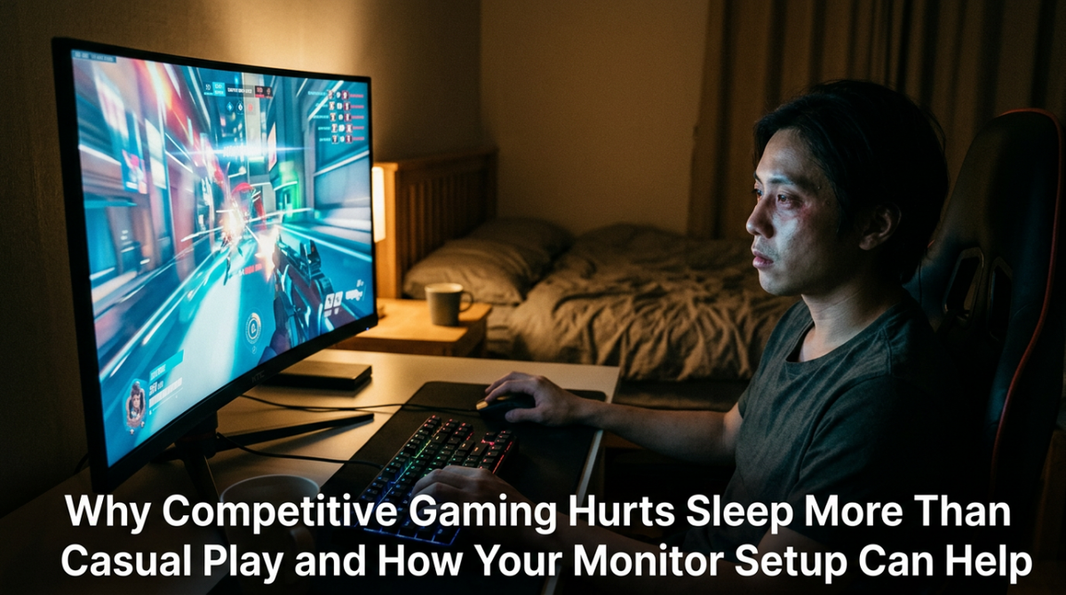 Why Competitive Gaming Hurts Sleep More Than Casual Play and How Your Monitor Setup Can Help