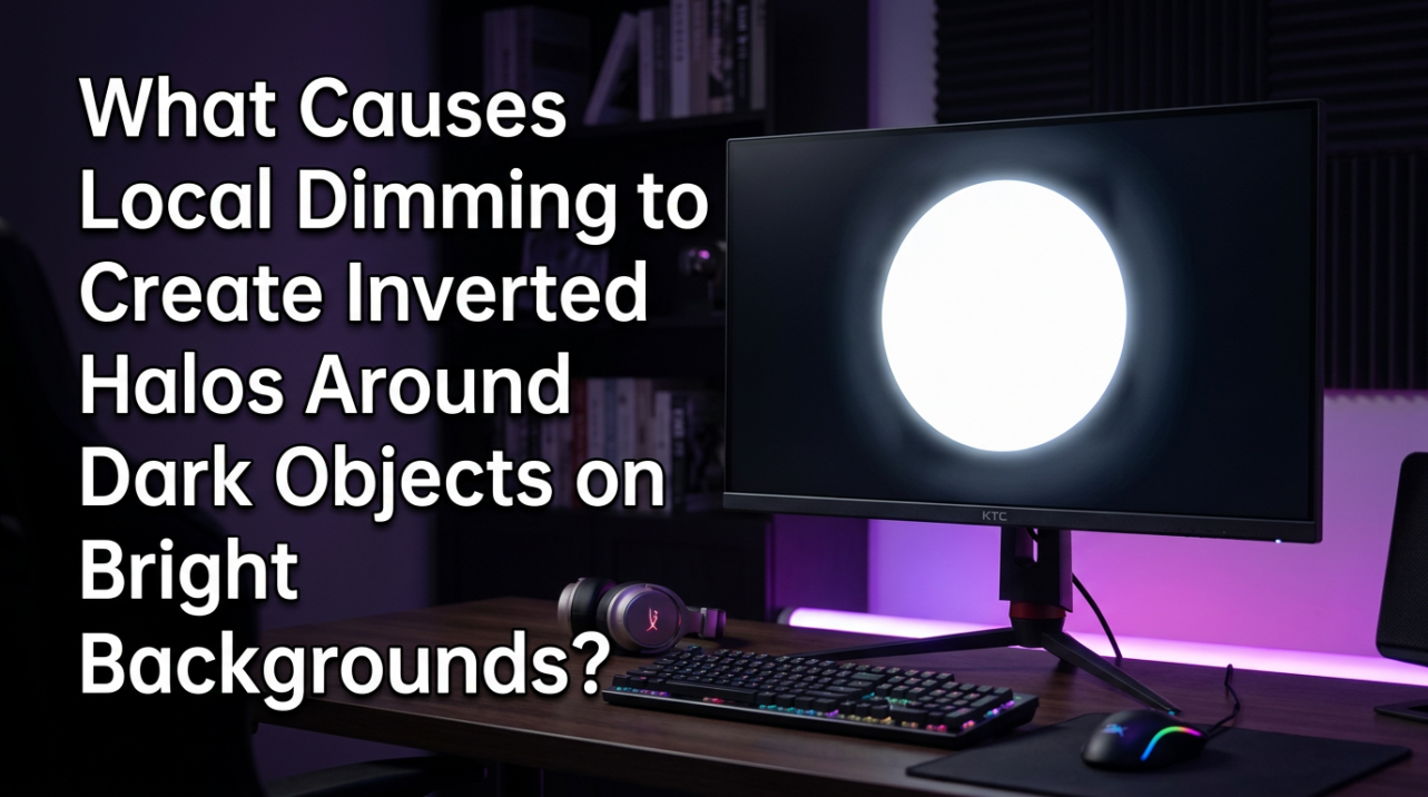 What Causes Local Dimming to Create Inverted Halos Around Dark Objects on Bright Backgrounds?