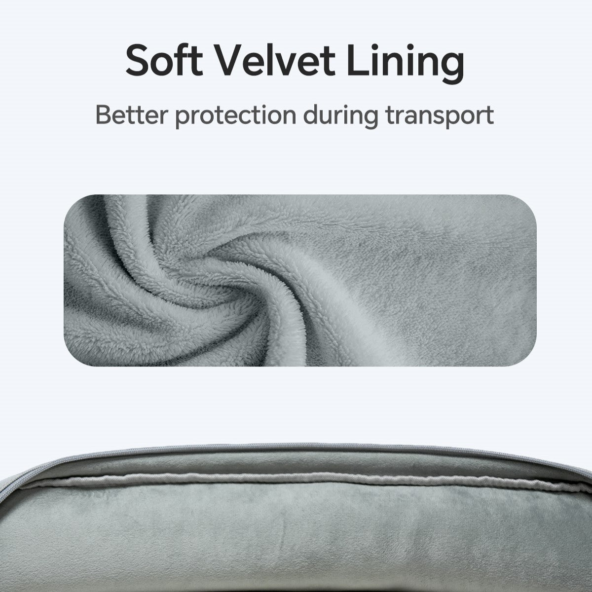 KTC Portable Monitor travel bag interior with soft velvet lining, ensuring protection during transport