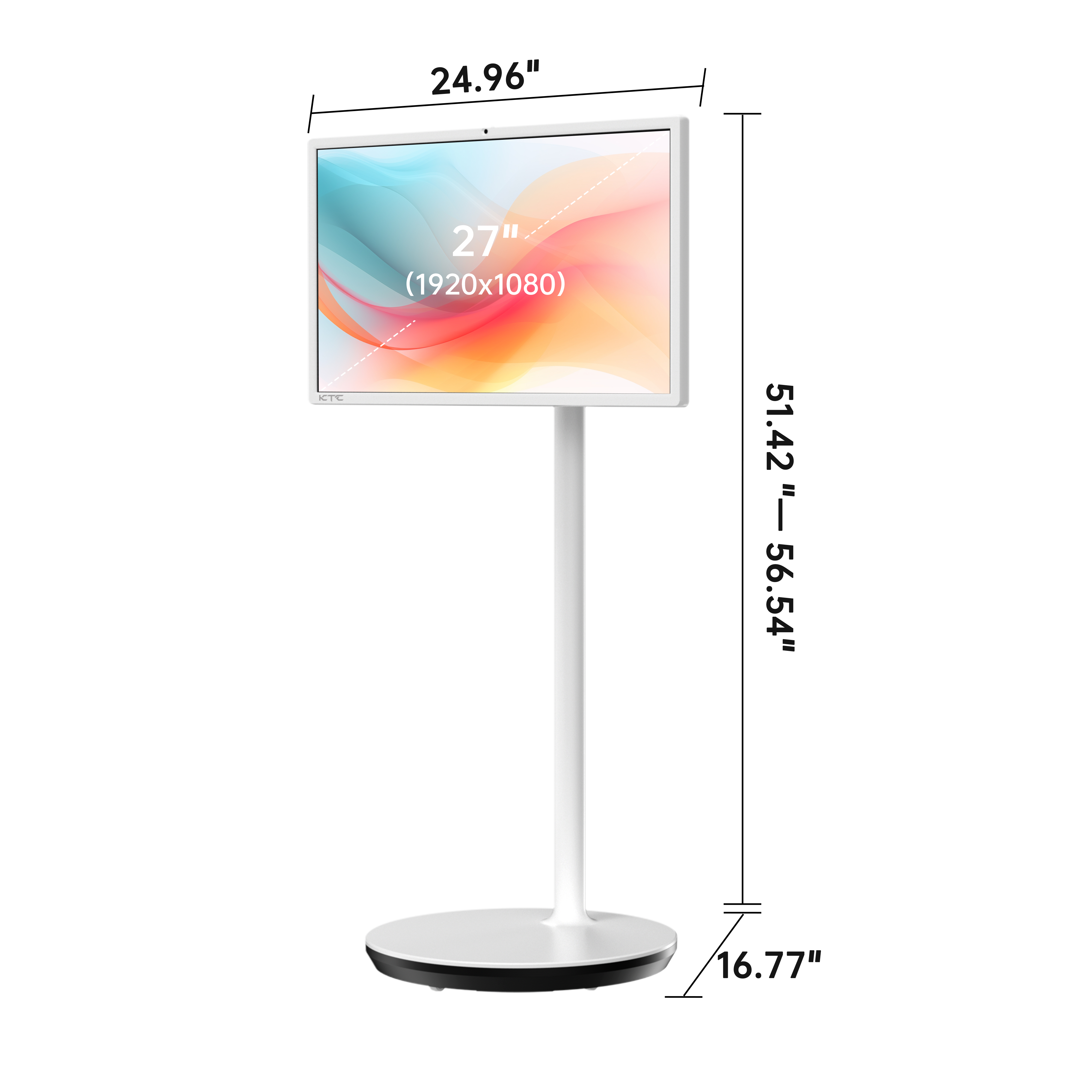 KTC 27 inch touchscreen monitor with stand, perfect for home or travel, full HD display