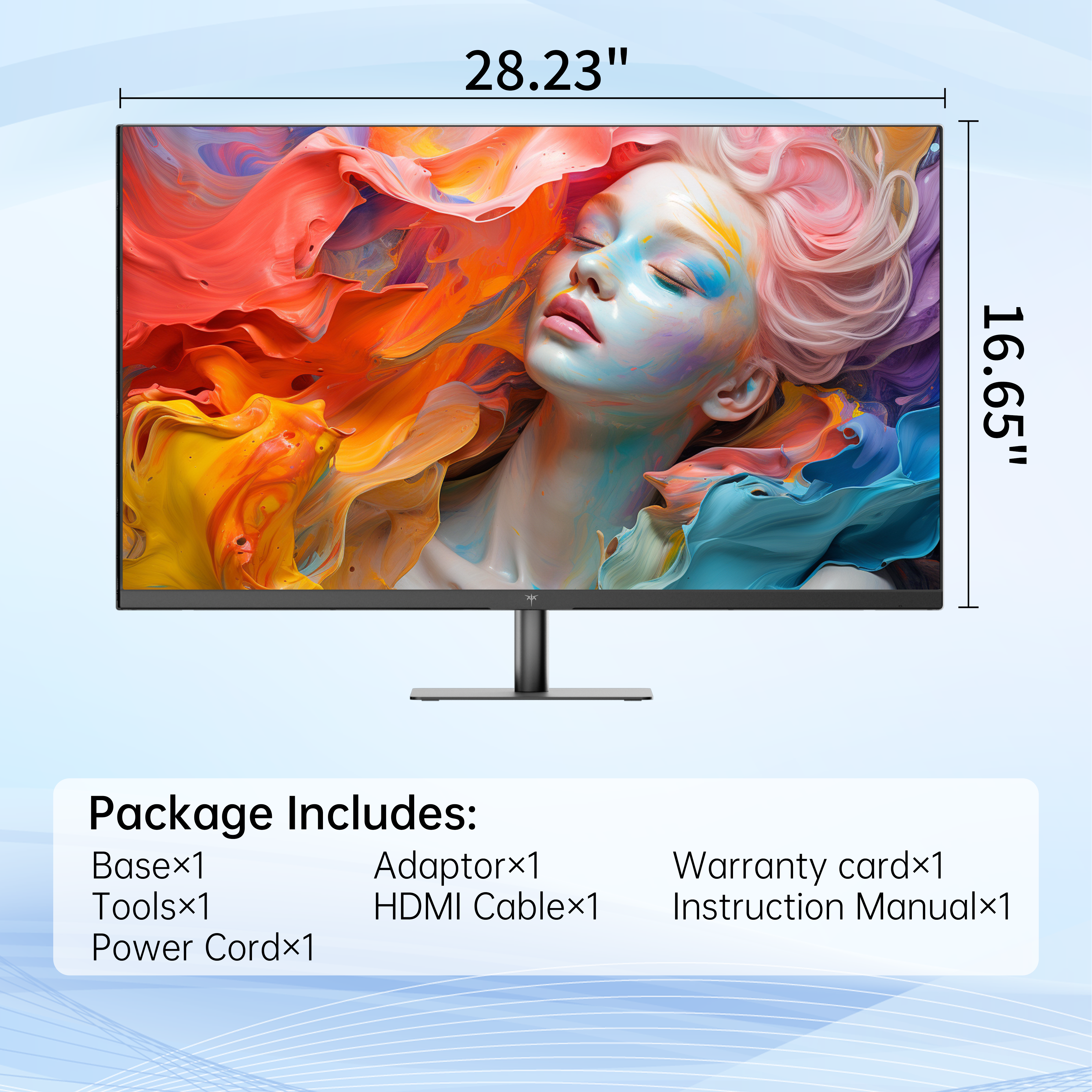 KTC 32-inch monitor product image with package contents, ideal for home office.