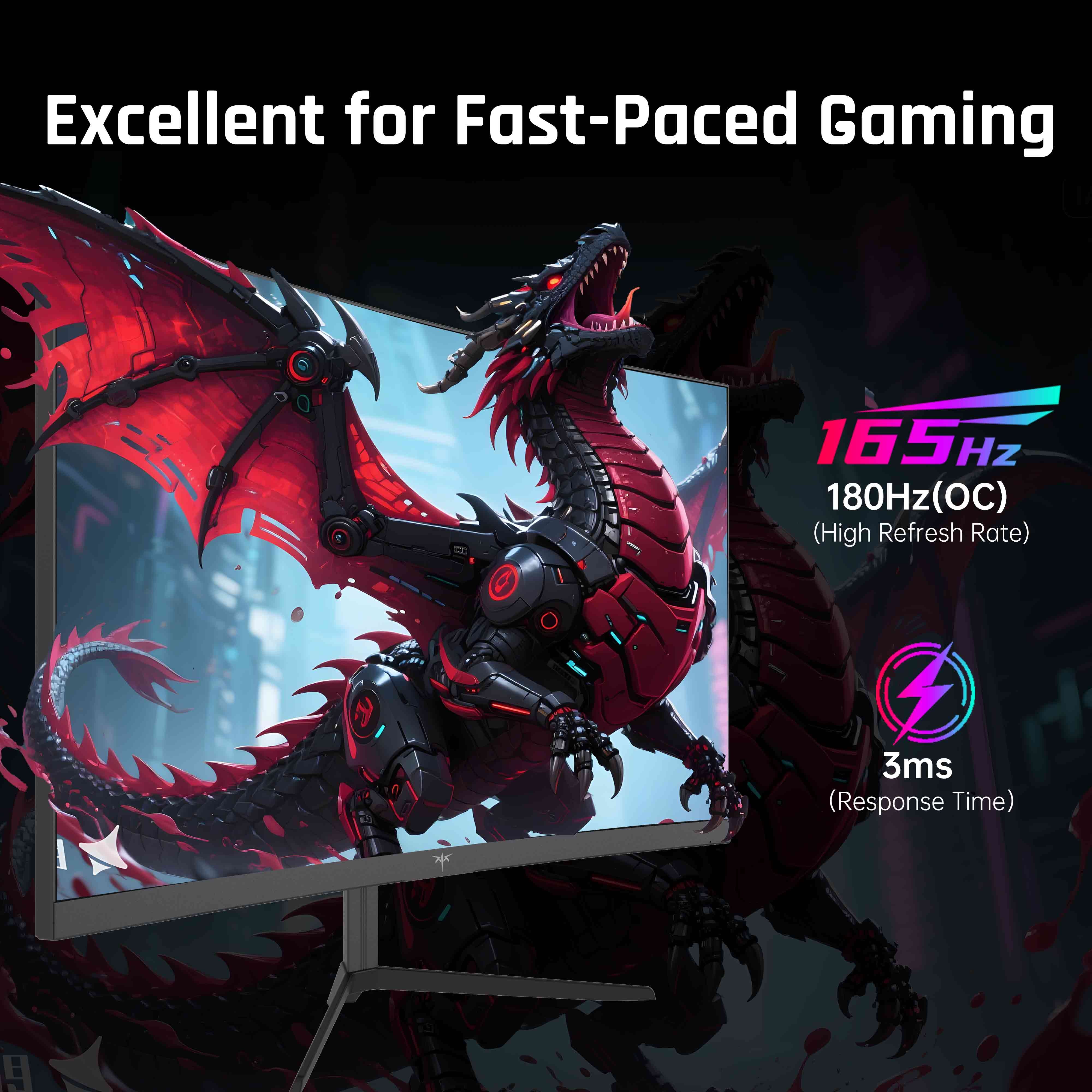 KTC 24" FHD 165Hz/180Hz 1000R Curved Gaming Monitor | H24S17