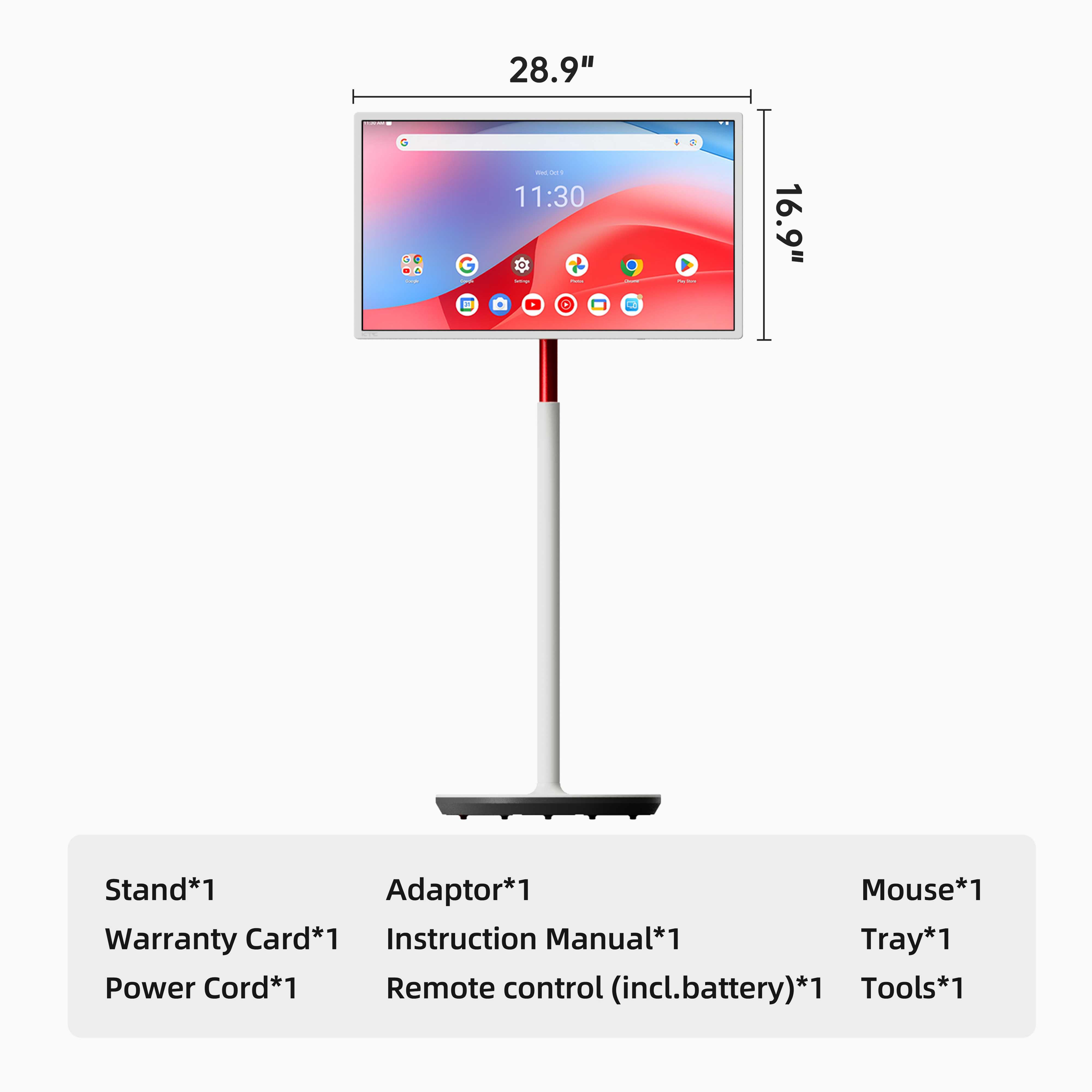 KTC 32" 4K Touchscreen Monitor on stand with accessories, Google EDLA certified for home office