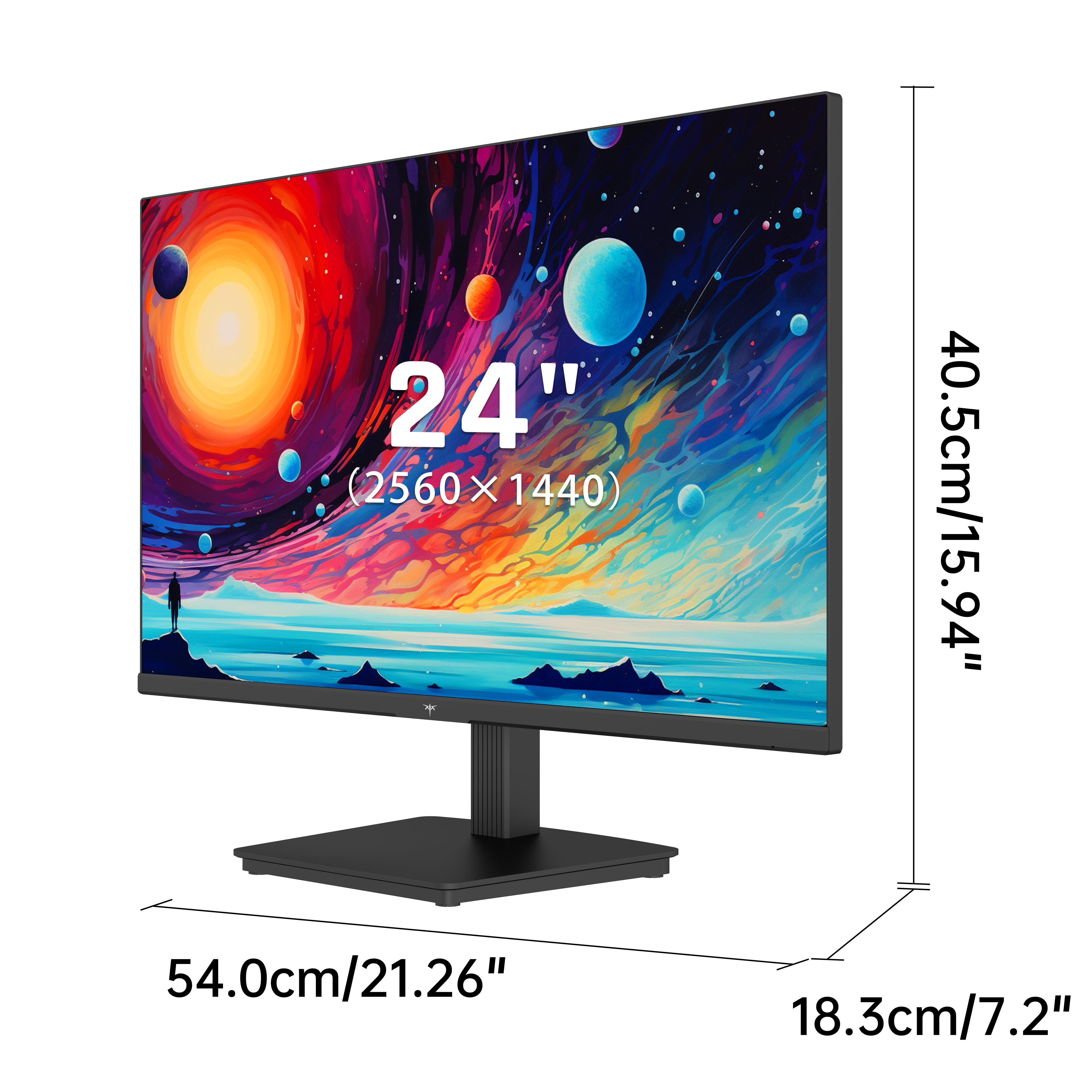 KTC 24-inch 2K Monitor showcasing 2560x1440 resolution with vibrant colors, ideal for home office