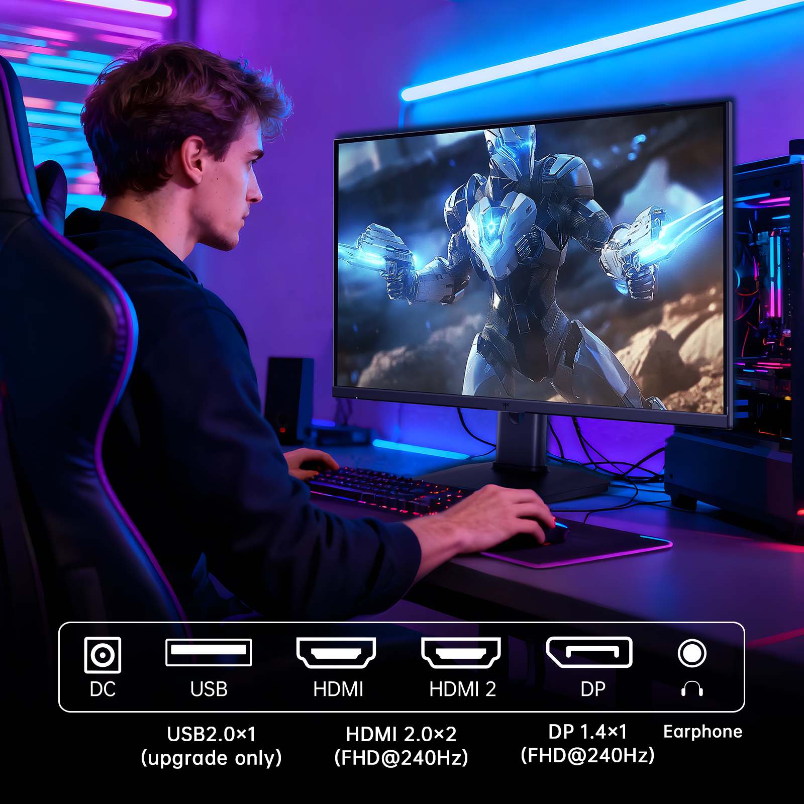 KTC 24.5" FHD 240Hz/1ms Fast IPS Gaming Monitor | H25T7-3
