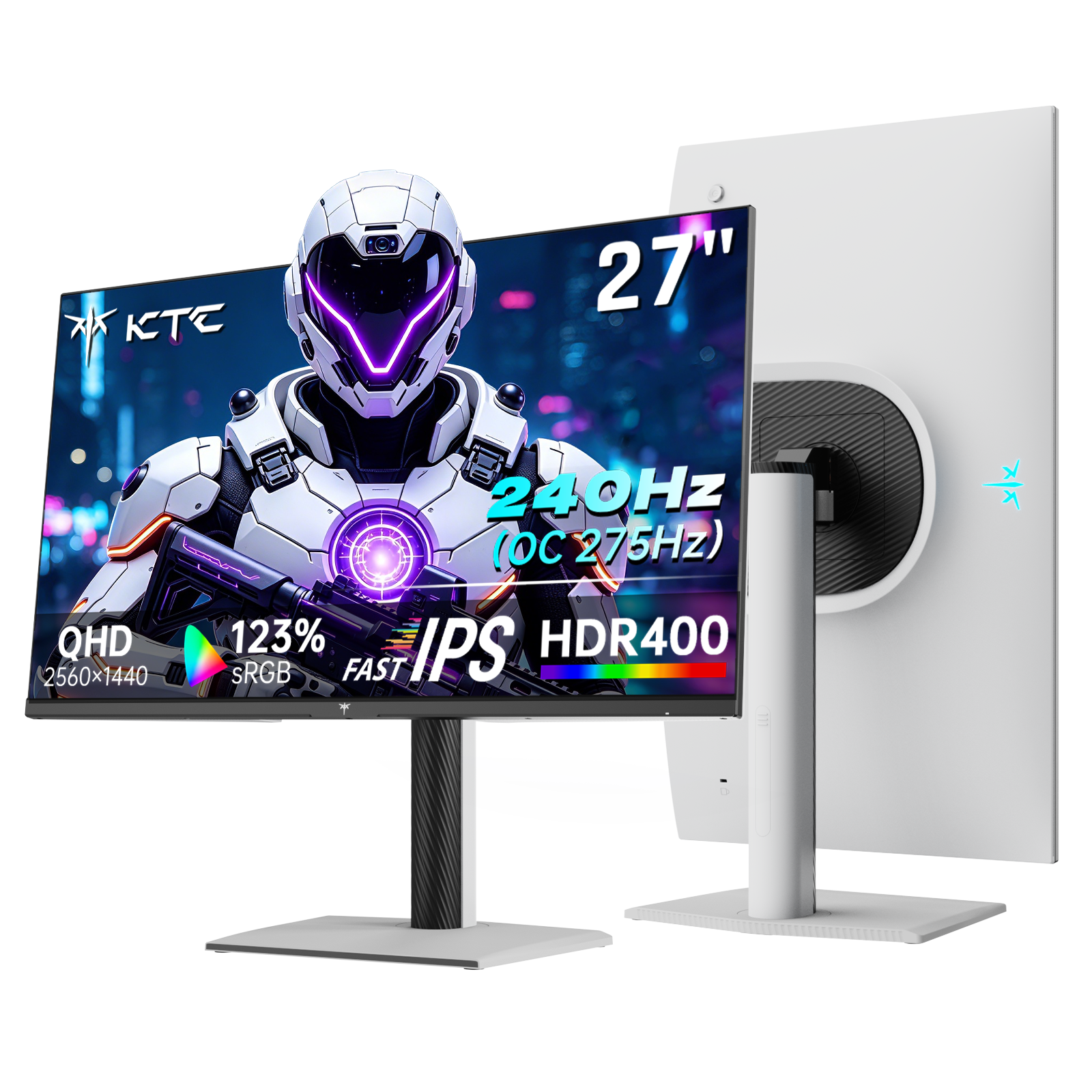 KTC 27" 2K 240Hz/275Hz OC Fast IPS Gaming Monitor | H27E6S