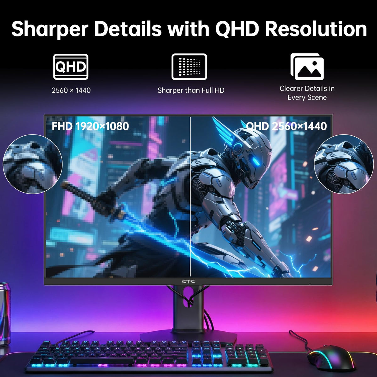 KTC 27" QHD 180Hz Fast IPS Gaming Monitor | H27T7P