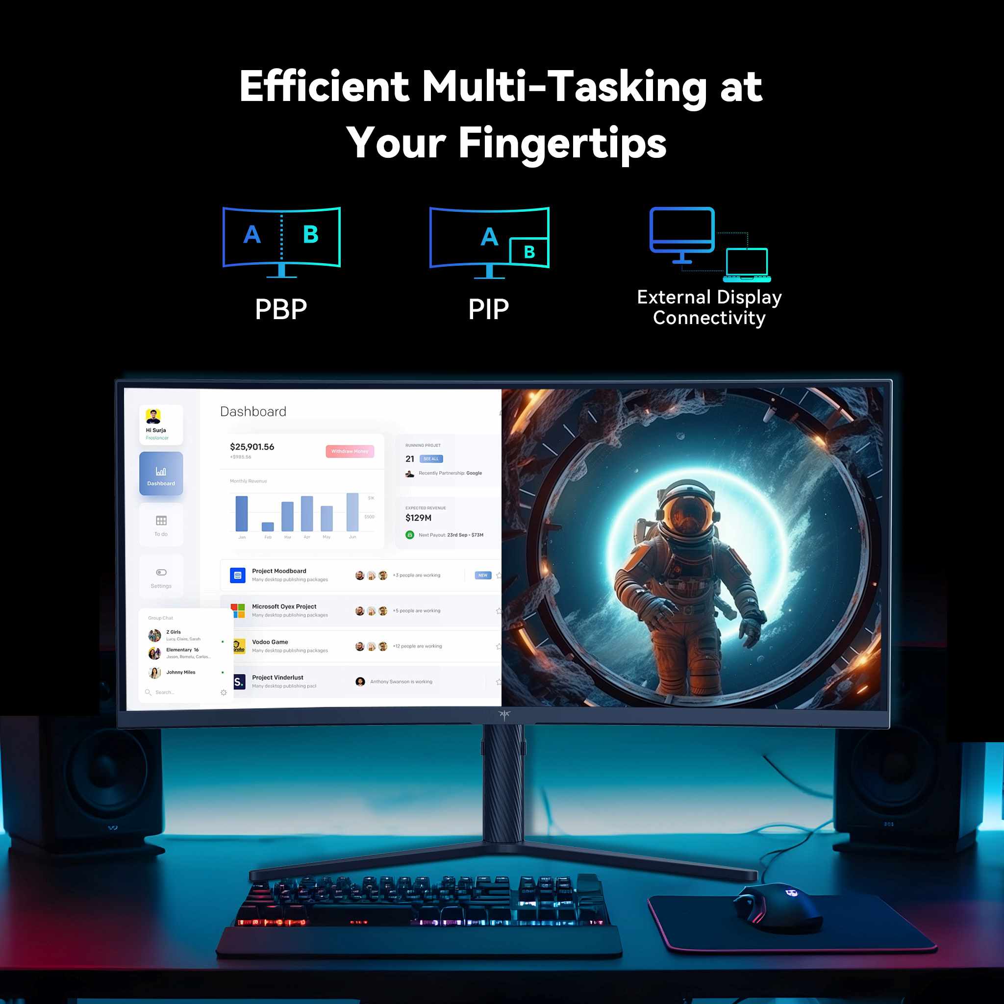 KTC 34" 2K 180Hz/1ms 1500R Curved Gaming Monitor | H34S5