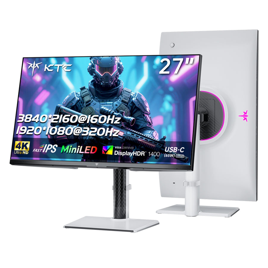 KTC M27P6 27-inch Mini LED gaming monitor with thin bezels and RGB stand