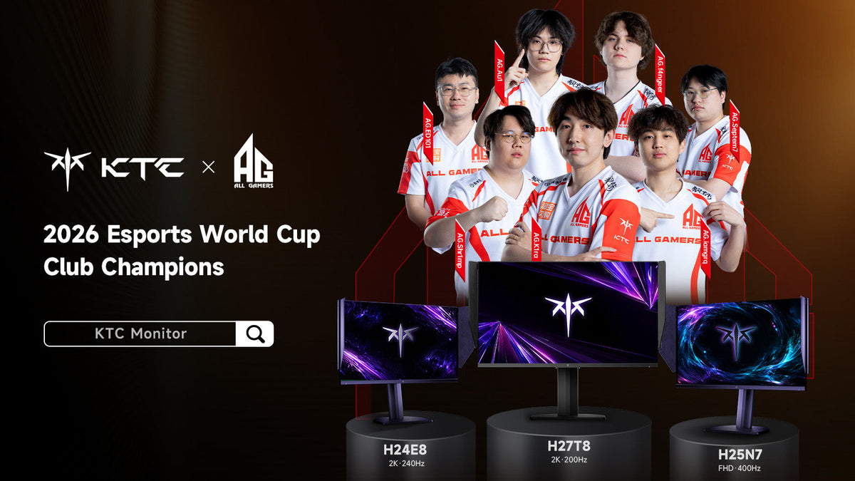 KTC and ALL GAMERS celebrate AG.AL as 2026 Esports World Cup Club Champions with H24E8, H27T8 and H25N7 gaming monitors