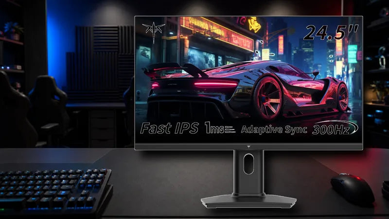 KTC H25Y7 high refresh rate gaming monitor shown as the main product in a focused high-refresh esports desk setup
