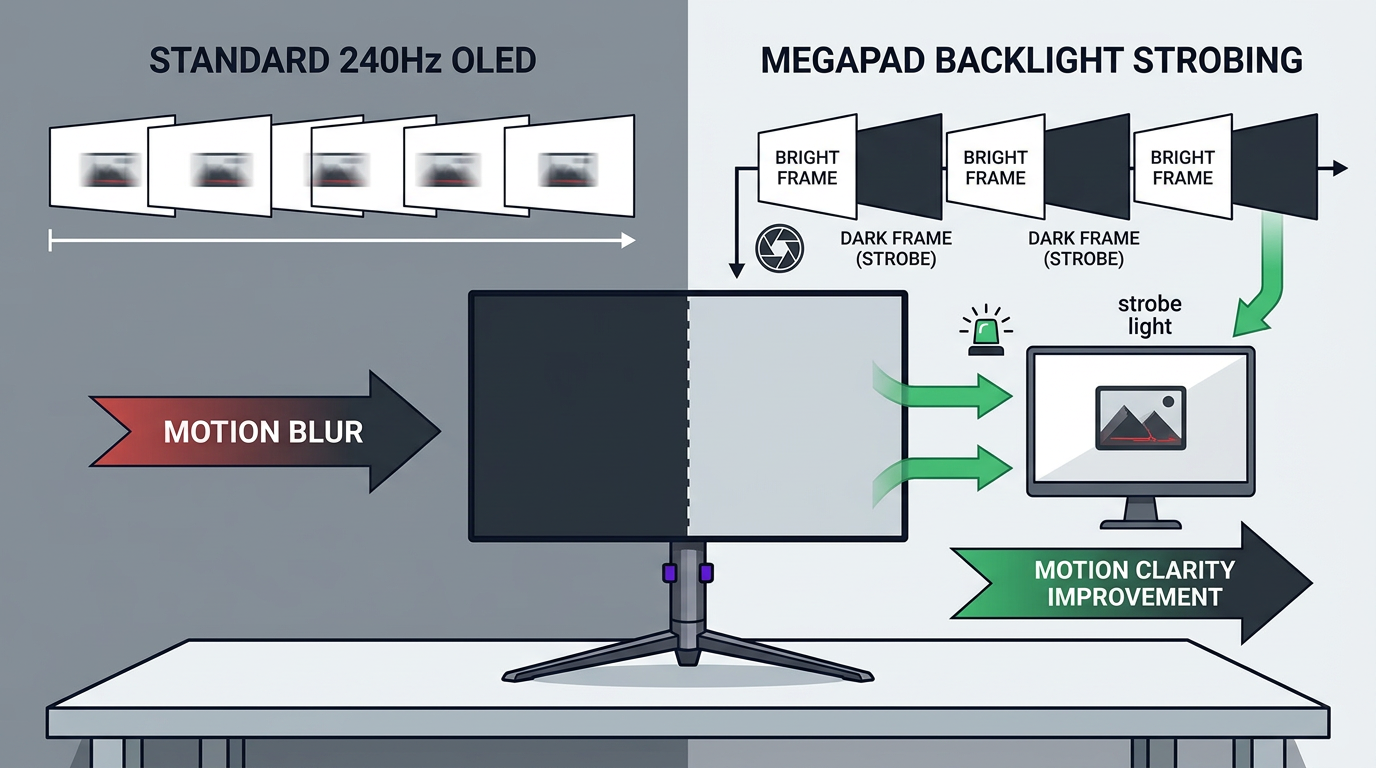 Technical illustration of backlight strobing on a gaming monitor