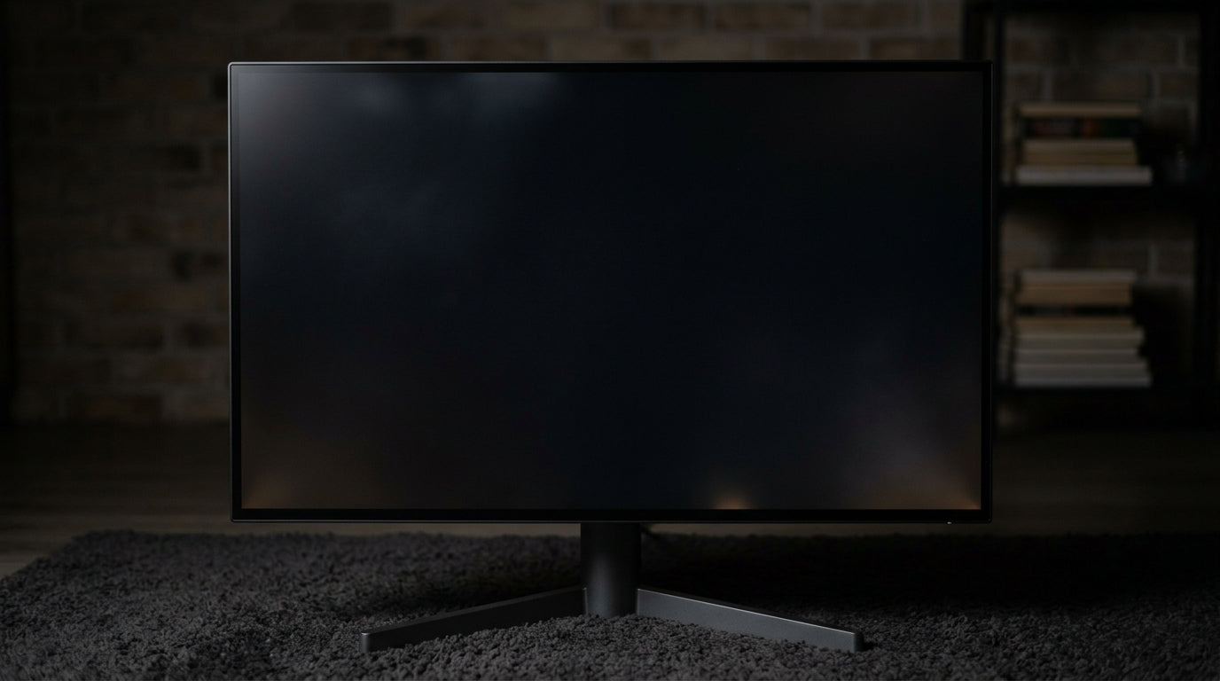 Visual comparison of monitor dark-screen uniformity issues