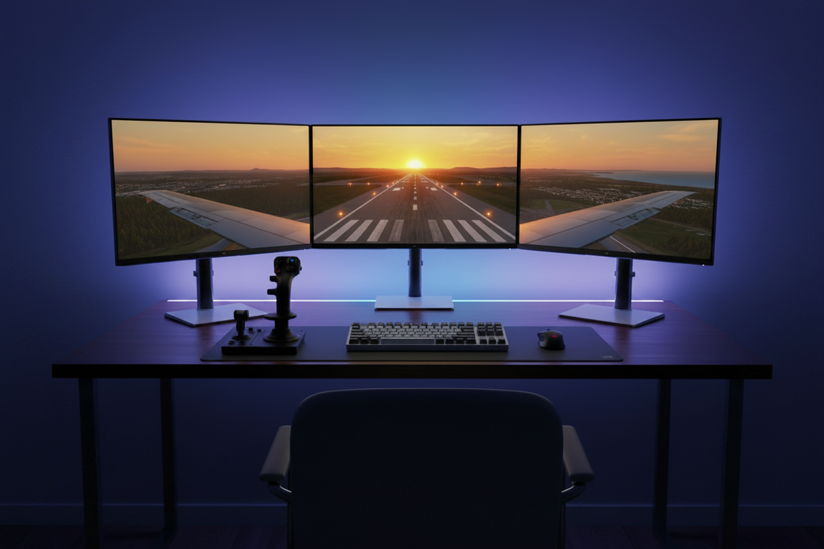 Multi-Monitor Flight Sim Setup for Microsoft Flight Simulato