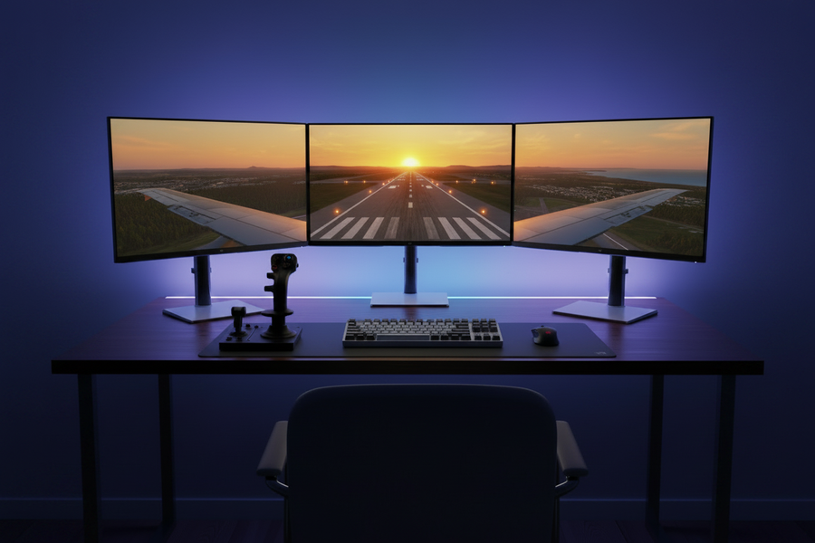 Multi-Monitor Flight Sim Setup for Microsoft Flight Simulato