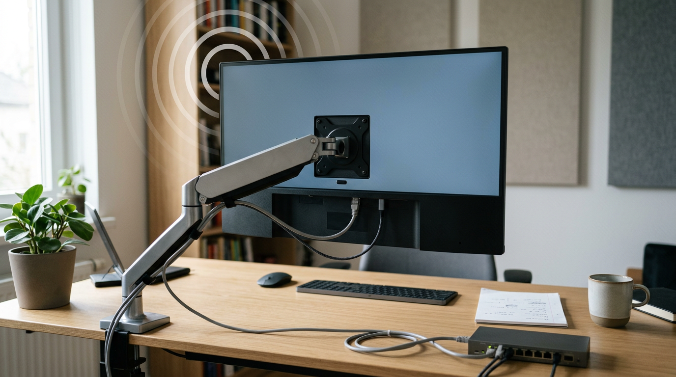 Smart display connected to both wireless and wired home network paths