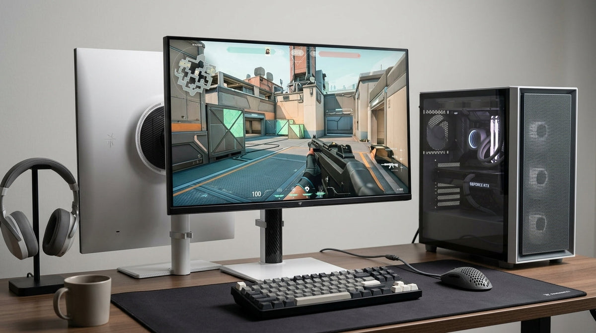 RTX 6060 paired with a 27-inch 1440p Mini-LED gaming monitor on a clean desk setup