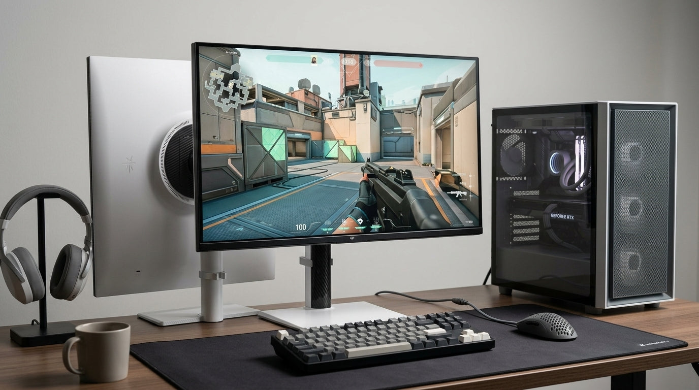 RTX 6060 paired with a 27-inch 1440p Mini-LED gaming monitor on a clean desk setup
