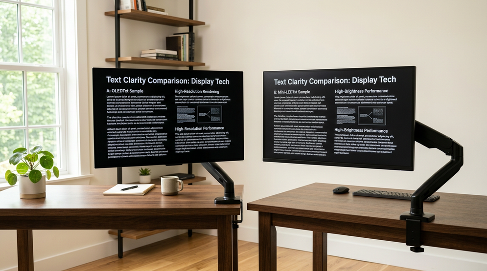 Text Clarity Comparison OLED vs Mini-LED cover