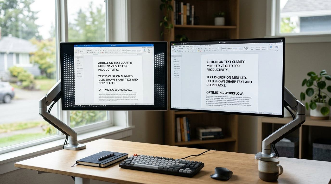 Mini-LED vs OLED Text Clarity for Office Productivity cover