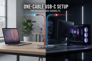 One-Cable USB-C Setup for MacBook and Gaming PC