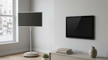 Rolling Display vs Wall Tablet for Small Spaces