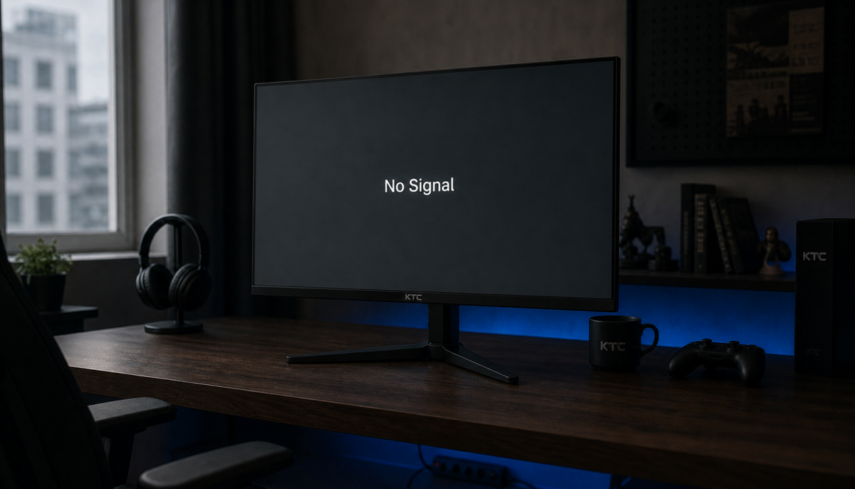 Gaming monitor displaying No Signal message after a power outage