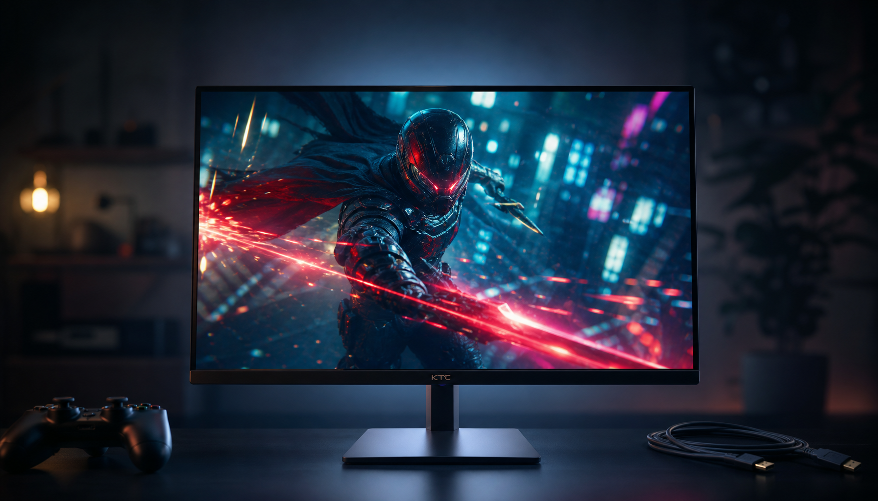Gaming monitor displaying smooth console gameplay with VRR and overdrive enabled side by side
