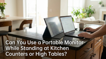Can You Use a Portable Monitor While Standing at Kitchen Counters or High Tables?