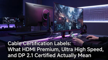 Cable Certification Labels: What HDMI Premium, Ultra High Speed, and DP 2.1 Certified Actually Mean
