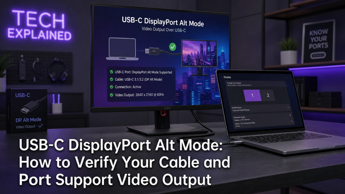USB-C DisplayPort Alt Mode: How to Verify Your Cable and Port Support Video Output