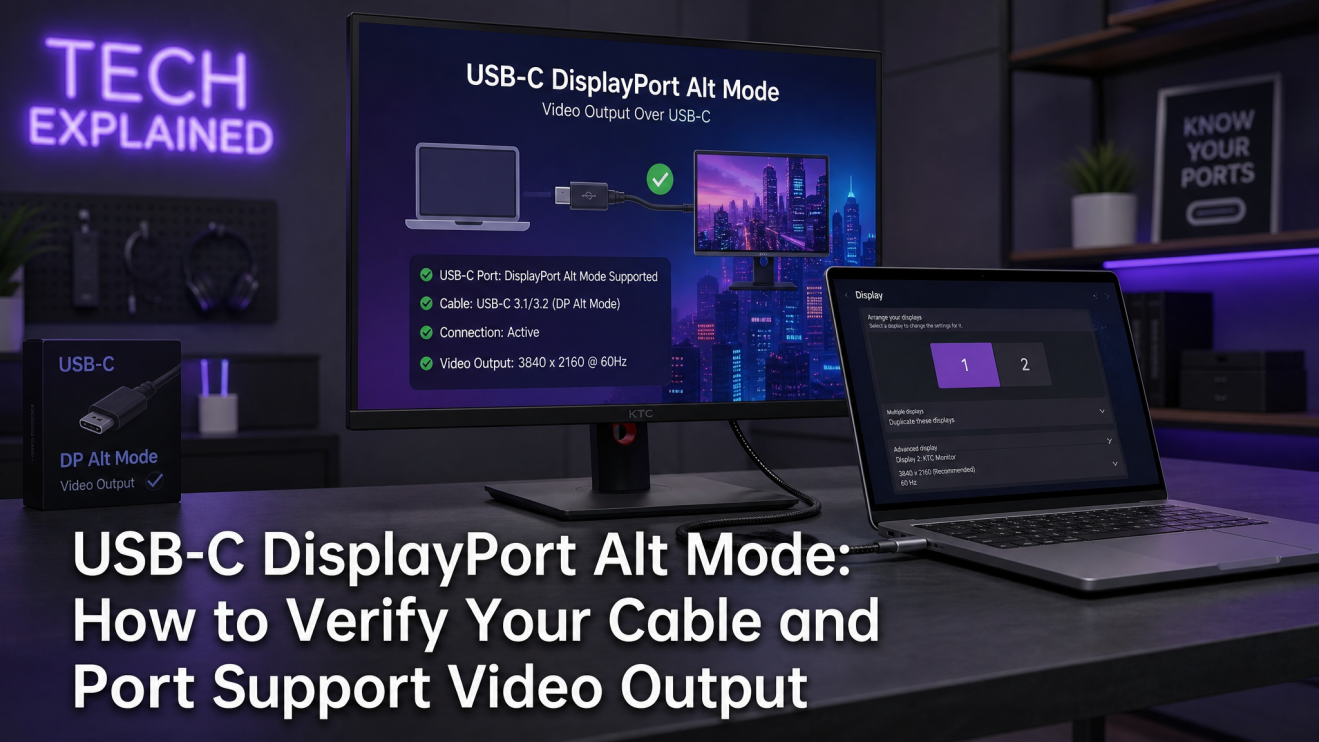 USB-C DisplayPort Alt Mode: How to Verify Your Cable and Port Support Video Output