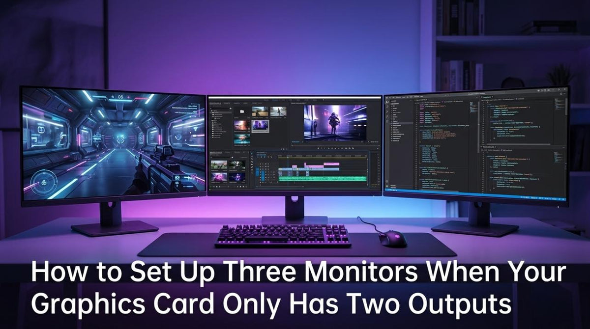 How to Set Up Three Monitors When Your Graphics Card Only Has Two Outputs