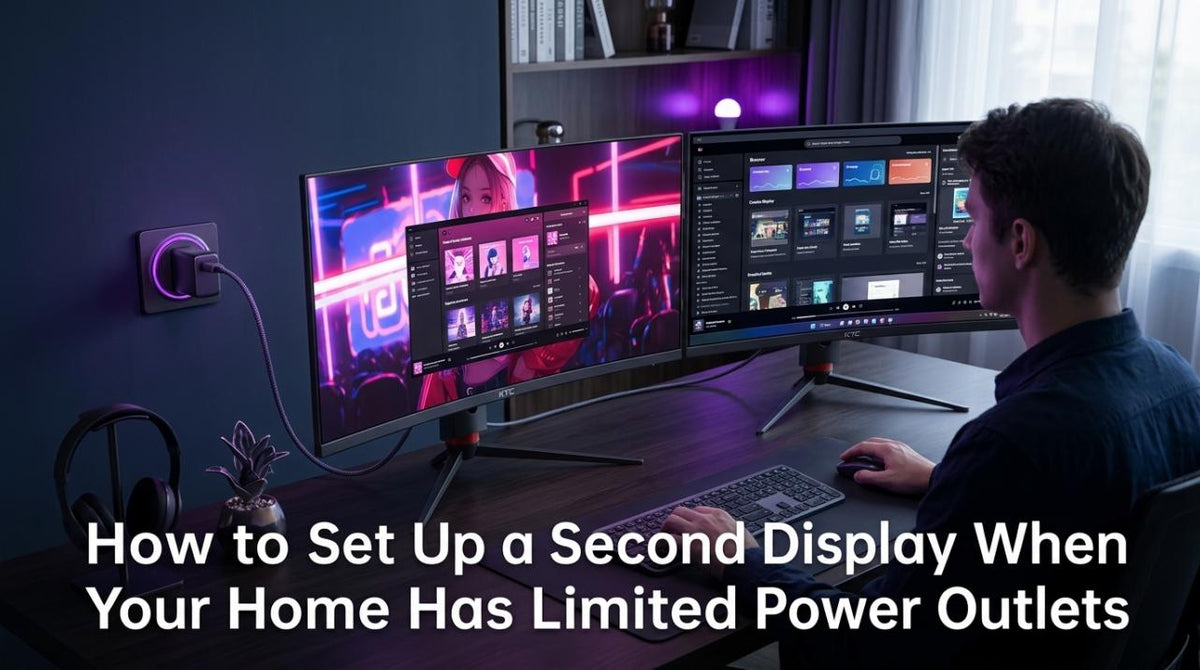 How to Set Up a Second Display When Your Home Has Limited Power Outlets