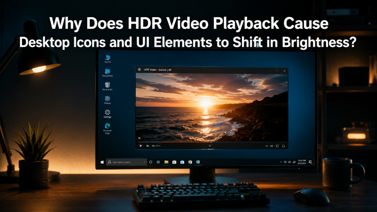 Why Does HDR Video Playback Cause Desktop Icons and UI Elements to Shift in Brightness?