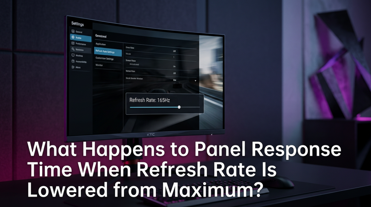 What Happens to Panel Response Time When Refresh Rate Is Lowered from Maximum?