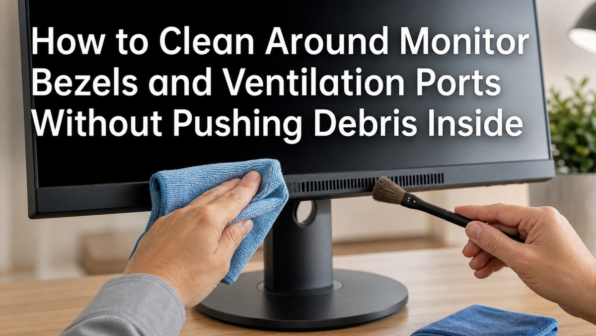 How to Clean Around Monitor Bezels and Ventilation Ports Without Pushing Debris Inside