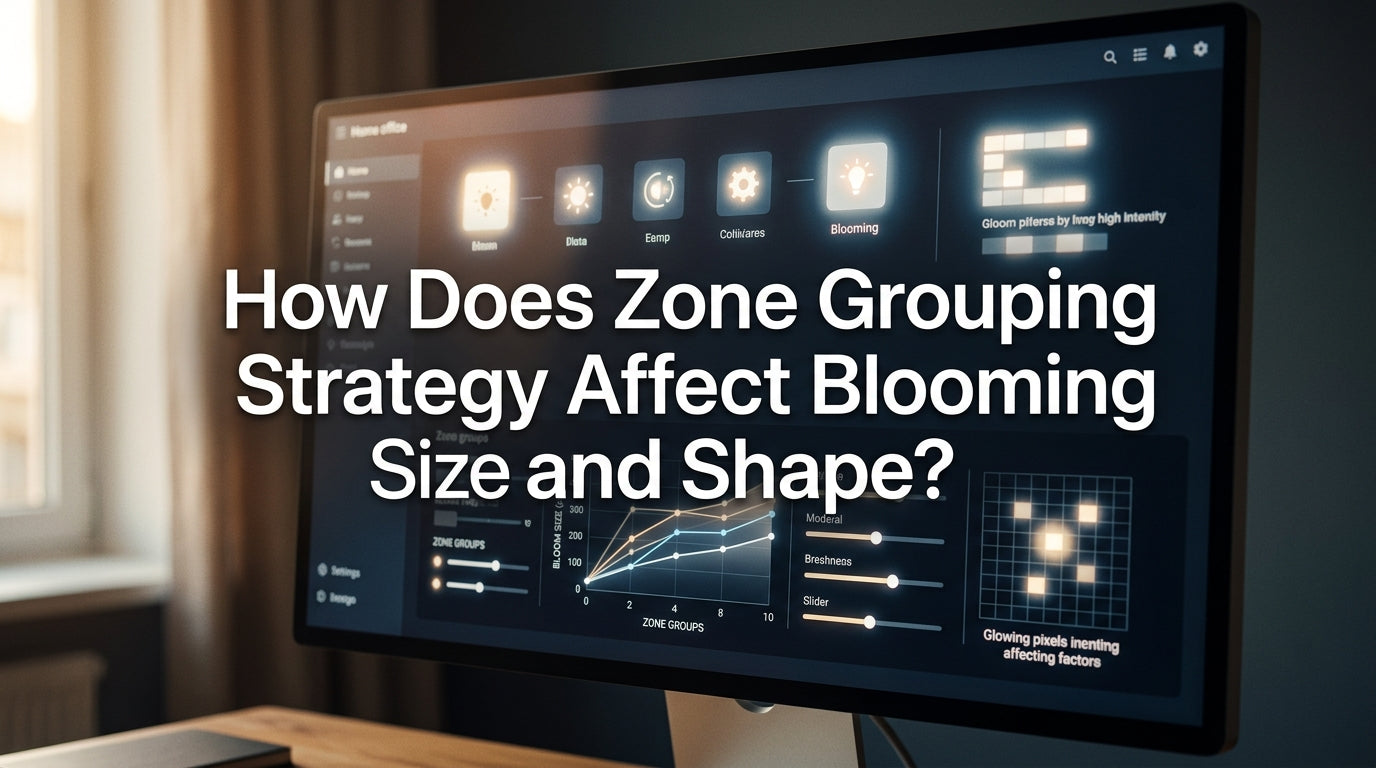 How Does Zone Grouping Strategy Affect Blooming Size and Shape?