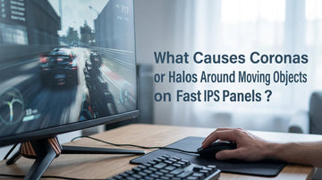 What Causes Coronas or Halos Around Moving Objects on Fast IPS Panels?