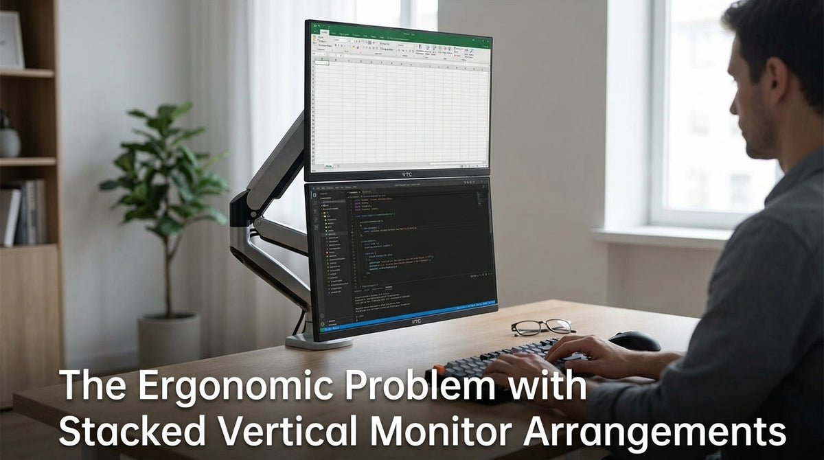 The Ergonomic Problem with Stacked Vertical Monitor Arrangements