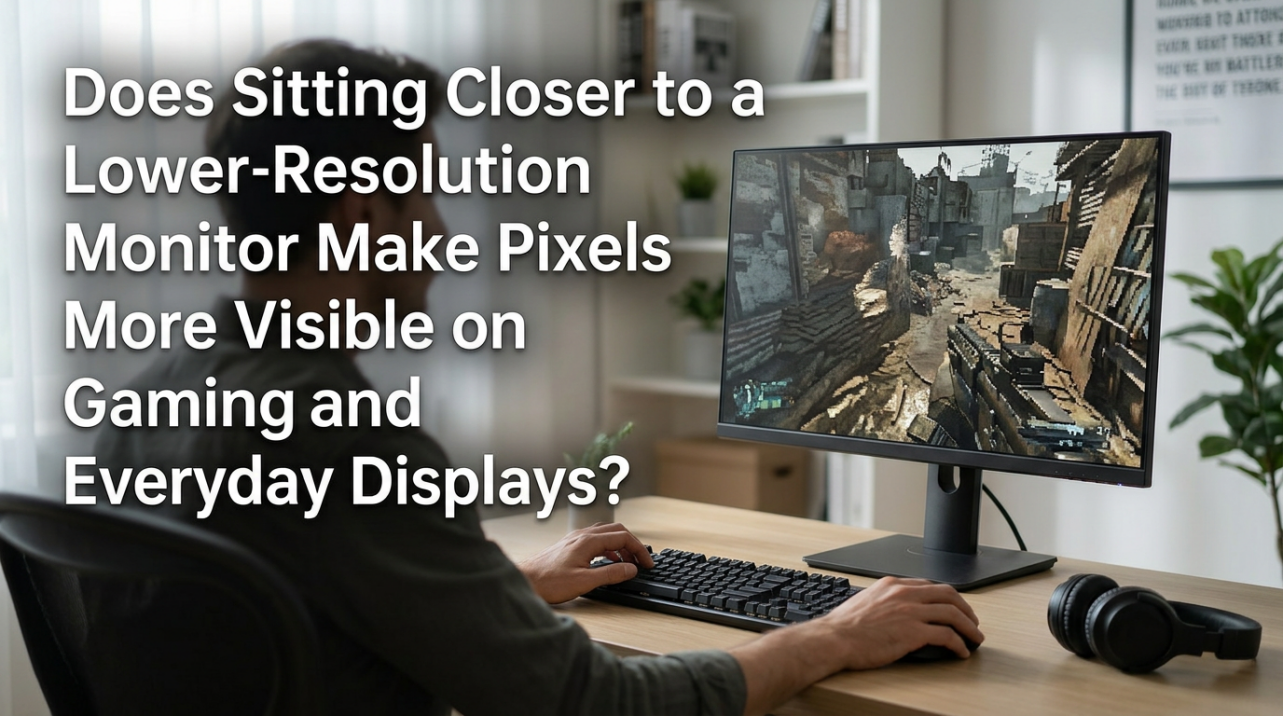 Does Sitting Closer to a Lower-Resolution Monitor Make Pixels More Visible on Gaming and Everyday Displays?
