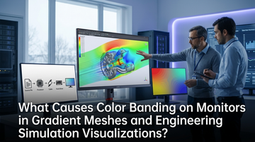 What Causes Color Banding on Monitors in Gradient Meshes and Engineering Simulation Visualizations?