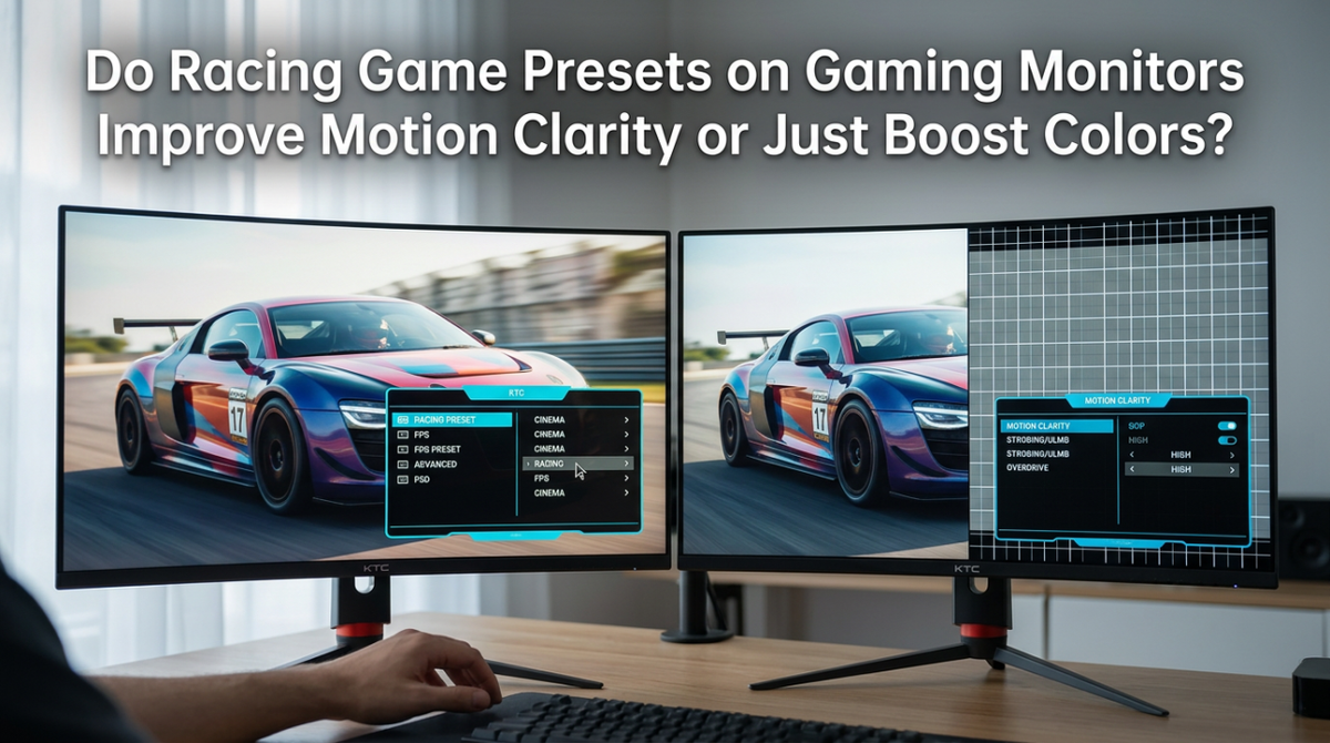 ASUS Racing Mode vs Vivid mode vs sRGB mode monitor picture comparison side by side