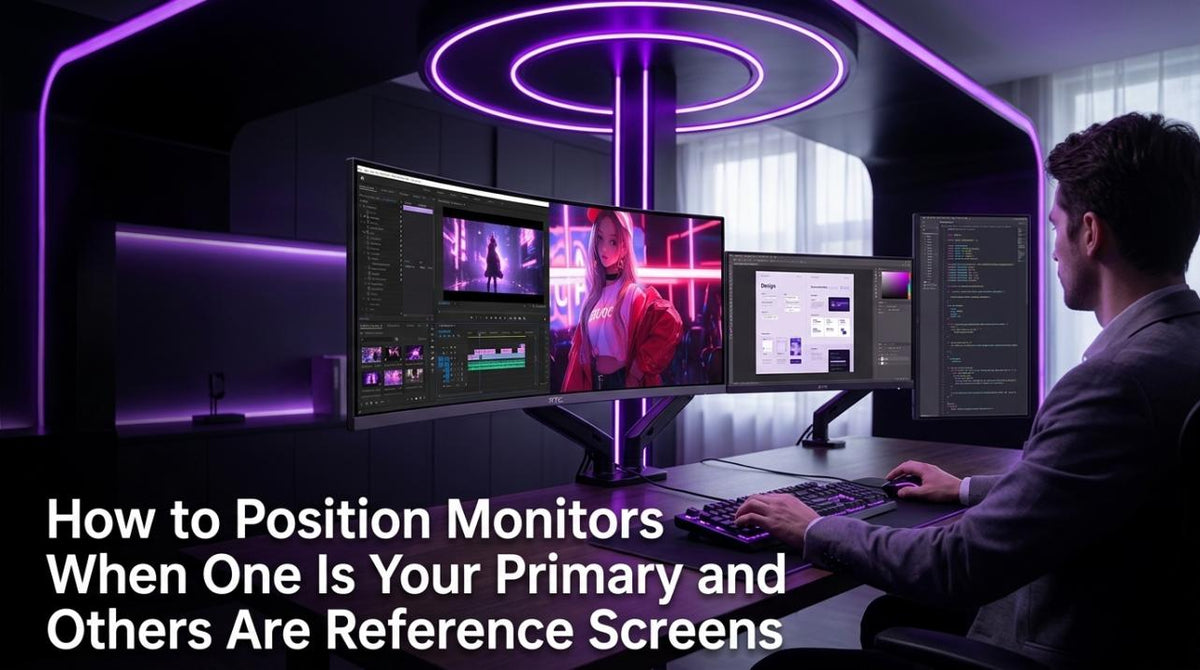 Position Monitor Panel Types Monitor Positioning: Primary & Reference Screen Guide