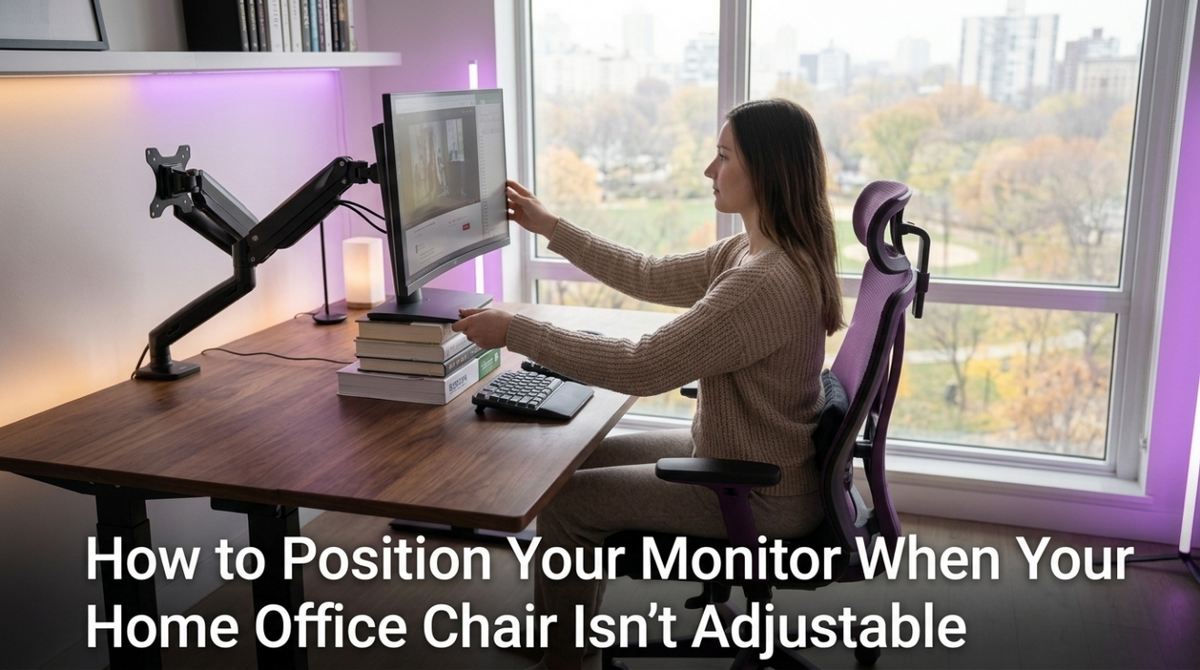 How to Position Your Monitor When Your Home Office Chair Isn’t Adjustable