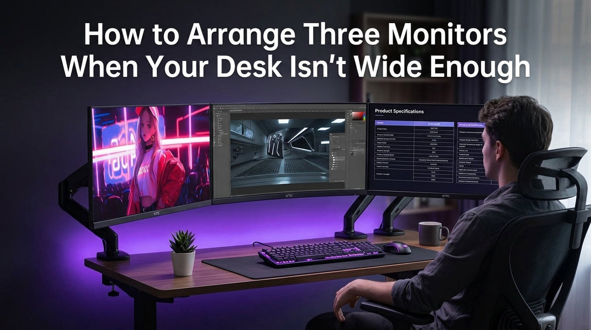 How to Arrange Three Monitors When Your Desk Isn’t Wide Enough